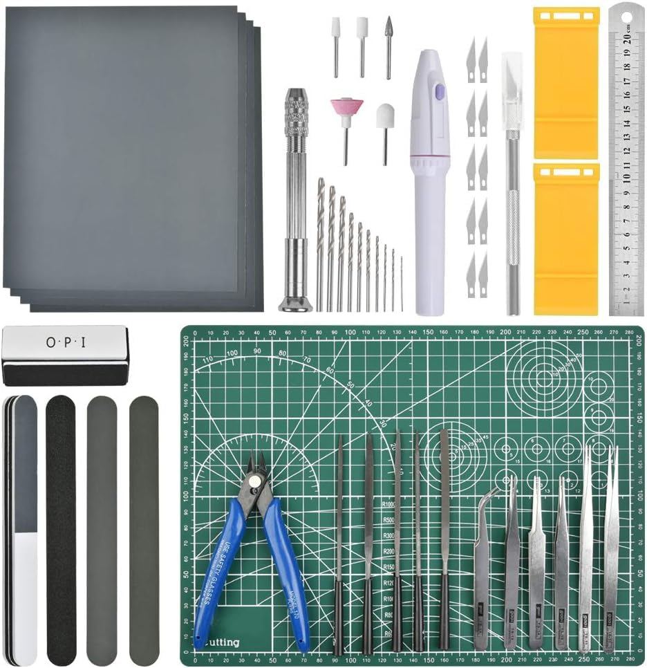 Professional 53 PCS Gundam Model Tools Kit Hobby Building Tools Craft Set Gundam Modeler Basic Tools for Basic Model Building, Repairing and Fixing