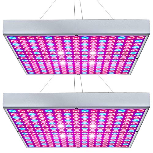 Hytekgro LED Grow Light 225 LEDs Plant Lights Red Blue White Panel Growing Lamps for Indoor Plants Seedling Vegetable and Flower (2 Pack)