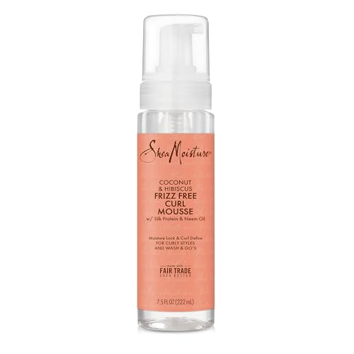 SheaMoisture Curl Mousse Coconut and Hibiscus for Frizz Control Styling Mousse with Shea Butter 7.5 oz