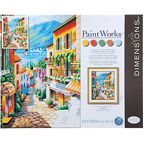 Dimensions Crafts 73-91466 Paint Works Paint by Number Kit, Village