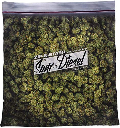 Sour Diesel Giant Stash Weed Pillowcase | Decorative Throw Pillow Cover with Realistic Reefer Imagery | Secret Pocket Compartment | Fits 18 x 18 Inch Pillow Insert | Weed Decor