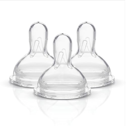 Medela Medium Flow Spare Nipples with Wide Base, 3 Pack, Compatible with Medela Storage Bottles, Made Without BPA