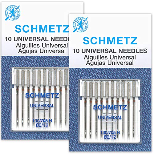 Schmetz Universal Sewing Machine Needles - Size 80/12-2 Cards - 20 Needles