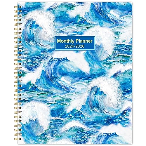 2024-2026 Monthly Planner/Calendar - Jan 2024 - Dec 2026, 3 Year Monthly Planner (36 Months) with Tabs ＆ Two-Side Pockets, 9' x 11', Twin-Wire Binding, Celebrity Quotes, Great for Long-Term Planning