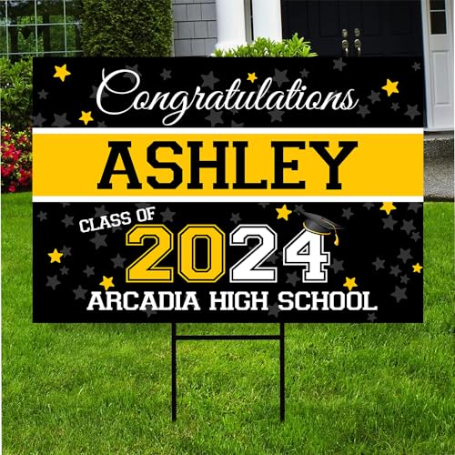 Personalized Graduation Yard Sign 2024, Graduation Senior Sign 2024 - Graduate Yard Sign - Graduation Corrugated Sign - 2024 Graduate Banner - 2024 Graduation Decorations - Class Of 2024 Sign