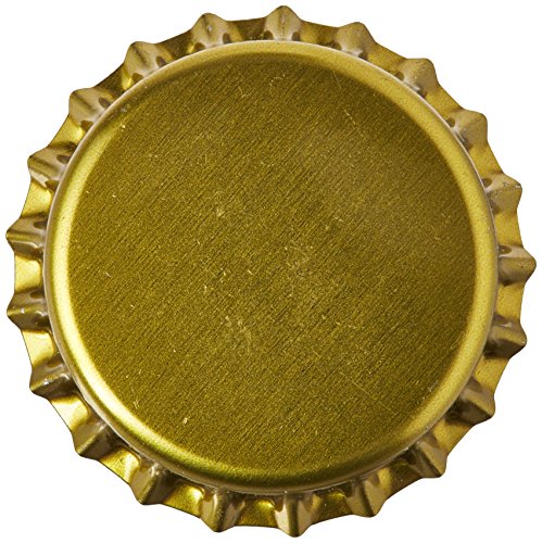 144 Oxygen Absorbing Beer Bottle Caps, 26mm US Standard Size Pry Off Gold Crown Caps for Homebrew, PVC Free Caps for Beer Bottles