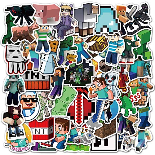 Minecraft Stickers Decals 50 Pack Video Game Theme Funny Stickers for Minecraft Lovers Best Gift