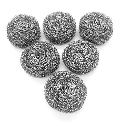 KTOJOY 6 Pack Stainless Steel Wool Scrubber, Scrubbing Scouring Pad, Steel Wool Scrubber for Kitchens, Bathroom and More