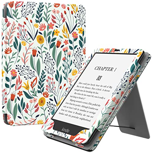 Moko Case for 6.8' Kindle Paperwhite (11th Generation-2021) and Kindle Paperwhite Signature Edition, Slim PU Shell Cover Case with Auto-Wake/Sleep for Kindle Paperwhite 2021, Flowers