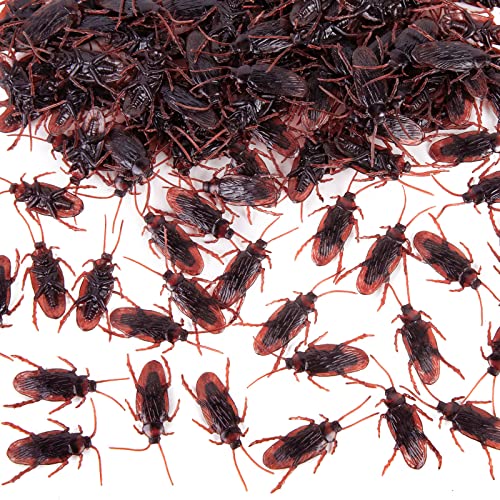 LovesTown 150PCS Fake Roaches, Lifelike Roaches 1.75 Inches Faux Cockroaches Prank Toy Bugs for Halloween Party Joke Props Funny Trick