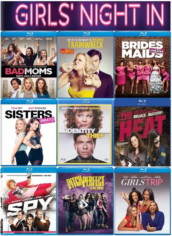 Girls' Night Collection: Funny, Fierce & Fabolous - Bridesmaids / Girls Trip / Pitch Perfect / Sisters / Trainwreck / Bad Moms / Identity Thief / The Heat & Spy [Blu-ray, 9-Film Set]