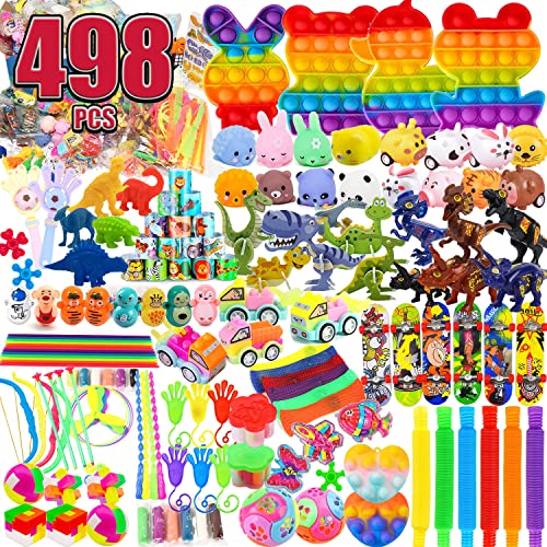 498 PCS Premium Party Favors for 3-10 ages Kids,Assortment Party Toys,Goody Bag Fillers,Classroom Prizes,Treasure Box Stuffers,Birthday Gift Toy,Pinata Stuffers,Carnival Prizes for Boys And Girls