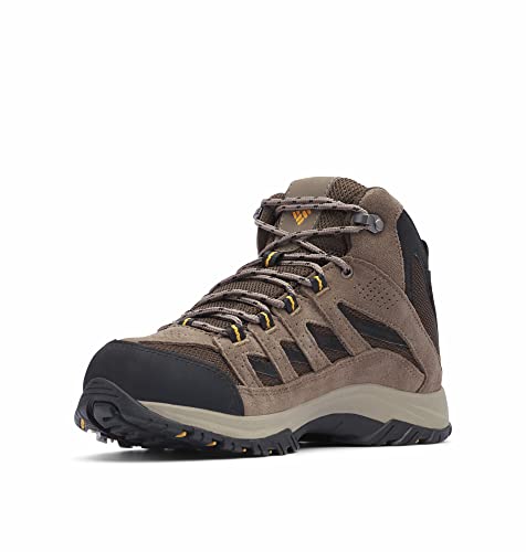 Columbia Men's Crestwood Mid Waterproof Hiking Boot, Breathable, High-Traction Grip, 10 Regular US, cordovan, squash