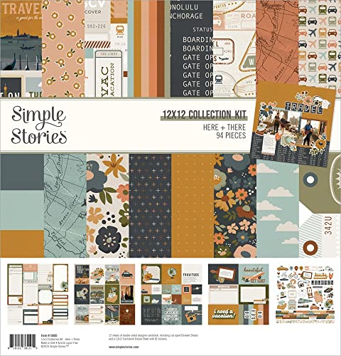 SIMPLE STORIES Collection Kit 12'X12'-Here & There, White