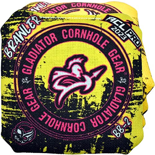 Gladiator Bags | Pro Cornhole Bags | 4 Brawlers ACL-Pro 23 (Brawler, Yellow)