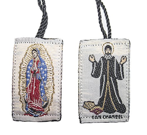 Saint Charbel Makhlouf Scapulary with Guadalupe or Escapulario de San Charbel Y la Virgen Full Body