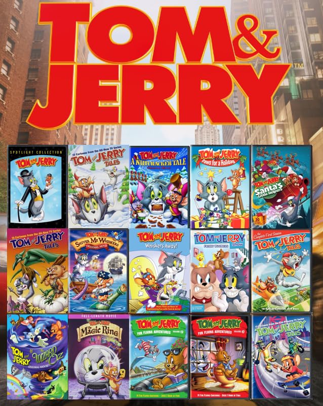 Ultimate Tom and Jerry Collection DVD Set: Spotlight/ Paws for a Holiday/ Tales 1,3 & 5/ A Nutcracker's Tale/ Santa's Little Helper/ Shiver me Whiskers & Away/ Jerry Show/ Wizard of Oz/ Magic Ring