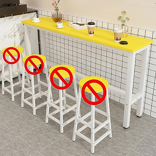 MXBCTMM Bar Table,Bar Height Pub Table,Rectangular High Top Kitchen,Wooden Table Iron Table Legs,for Narrow Space, Bars,Fast Food Restaurants, Coffee Shops,Sturdy Metal Frame,Easy to Set Up,no Stool