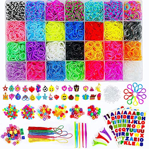 Momo's Den Rubber Band Bracelet Kit Bracelet Making kit Rubber Band 12100+ Loom Bracelet Kit, Big Giftable Case with Premium Quality Accessories, 28 Unique Bright Colour Bands, Refill Kit Boy & Girl