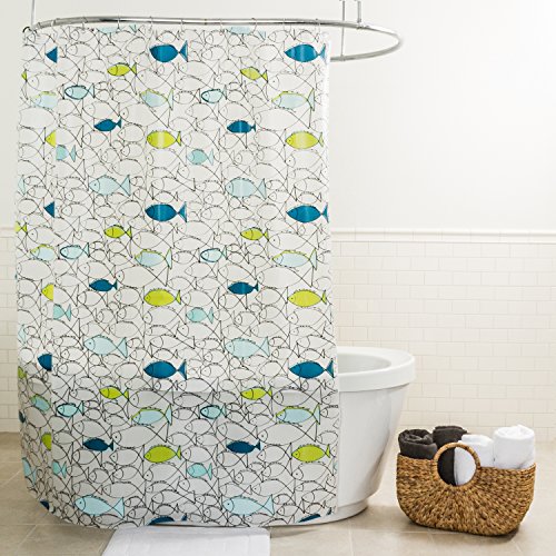 Splash Home Chummy PEVA 5Gauge Shower Curtain, for Bathroom and Bathtub, No Chemical Smell, Waterproof Curtains with 12 Rustproof Metal Grommet Holes 70W x 72H Inch - Lime