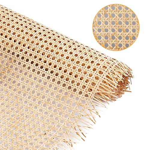 14' Width Cane Webbing 3.3Feet, Natural Rattan Webbing for Caning Projects, Woven Open Mesh Cane for Furniture, Chair, Cabinet, Ceiling