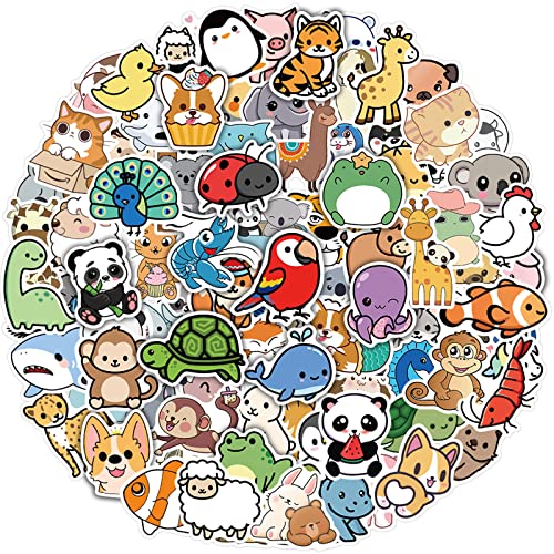 Benresive 100 Pcs Cute Animal Stickers for Kids, Water Bottle Stickers for Kids Waterproof, Vinyl Laptop Kids Stickers Pack, Kids Classroom Prizes for Elementary Students