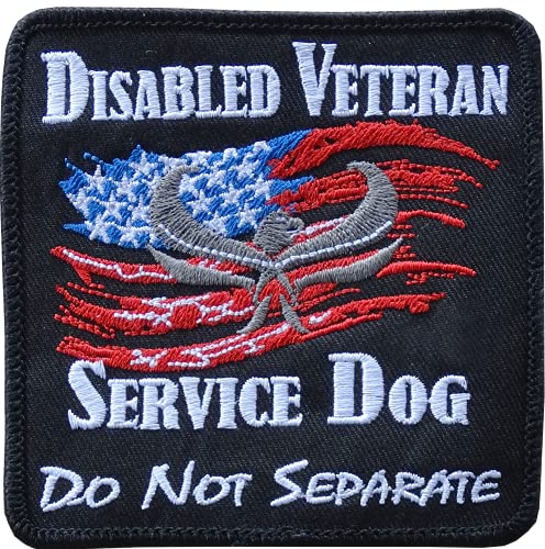 ActiveDogs Embroidered Disabled Veteran Do Not Separate Service Dog Specialty Patch w/Velcro Backing - Style #39