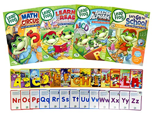 Leap Frog Learning Pack # 3 (Learn to Read at the Storybook Factory / Math Circus / The Amazing Alphabet - Amusement Park / Let's Go to School)