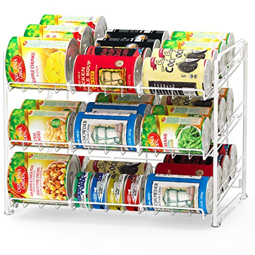 Simple Houseware Stackable Can Rack Organizer, White