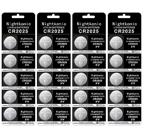 Nightkonic 20 pcs Pack - CR2025 Battery 3v Lithium Button Cell Coin 2025 Batteries