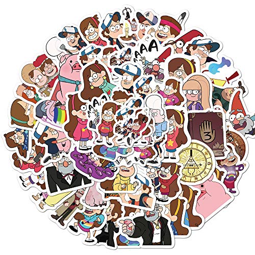 50Pcs Gravity Falls Sticker Waterproof Removable Cute Beautiful Stylish Teen Stickers Suitable for Boys and Girls in Water Bottles laptops Phones Guitar Suitcase Durable Vinyl