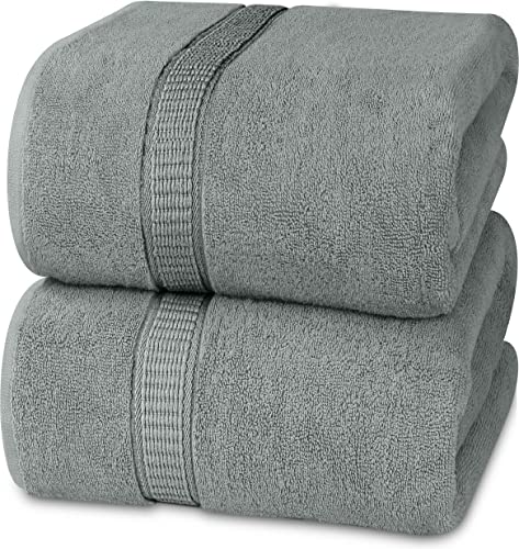 Utopia Towels - Luxurious Jumbo Bath Sheet 2 Piece - 600 GSM 100% Ring Spun Cotton Highly Absorbent and Quick Dry Extra Large Bath Towel - Soft Hotel Quality Towel (35 x 70 Inches, Cool Grey)