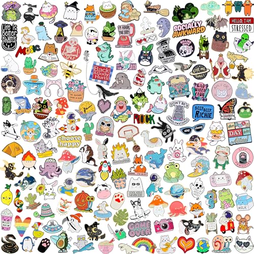 SINCCO 20/40 Pcs Cute Enamel Backpack Pins, Funny Anime Enamel Lapel Pins Bulk Set Cool Brooch Button Pins Badge Aesthetic for Backpacks, Bag, Jacket, Kids, Girls, Festival Gifts (Random Style)