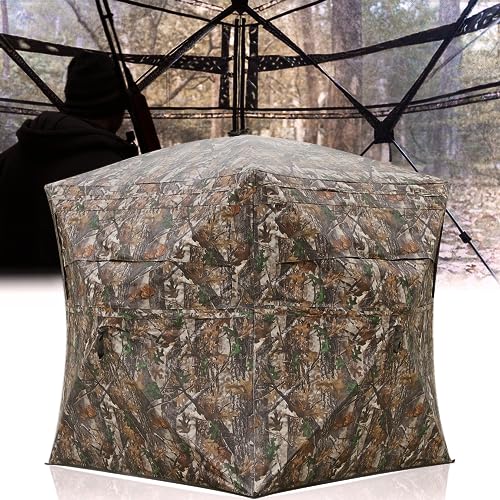 Your Choice Hunting Blind 3 Person 270 Degree See Through Ground Blinds for Deer Hunting Turkey Hunting, Deer Blind Turkey Blind Pop Up Hunting Tent, Hunting Gear Hunting Accessories, Camouflage