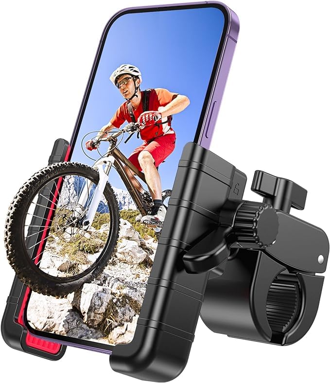 Bike Phone Stand,[camera friendly] Motorcycle Phone Stand for electric scooters, mountain bikes, SUVs and motorcycles - 360° rotation for 4.5-7 inch (about 11.4-17.8 cm) iPhone and Android smartphones