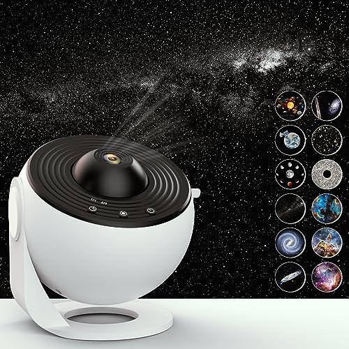 Star Projector,Planetarium Galaxy Projector for Bedroom Decor,Starry Sky Night Light with 4K Replaceable 12 Galaxy Discs,Timed Night Light Projector for Kids,Home Theater,Ceiling,Room Decoration