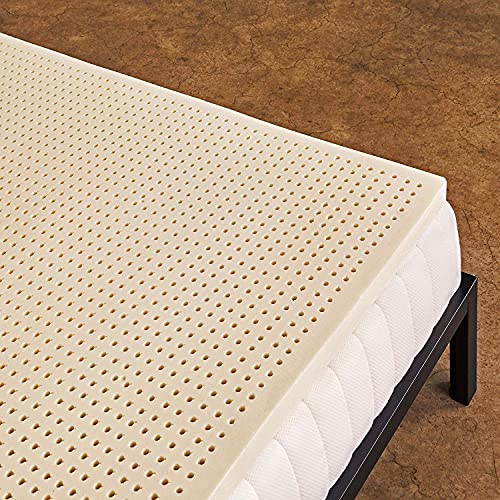 Pure Green Natural Latex Mattress Topper - Medium Firmness - 3 Inch - Full Size (GOLS Certified Organic)