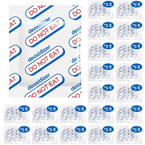 400cc Oxygen Absorbers for Food Storage - 100 Count (20x Packs of 5) - for Long Term Food Storage & Survival, Mylar Bags, Canning, Harvest Right Freeze Dryer, Dehydrated, and Preserved Foods