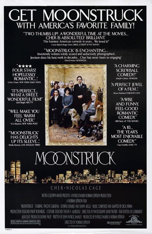 MOONSTRUCK (1987) Original Authentic Movie Poster - 27x41 One Sheet - Single-Sided - FOLDED - Cher - Nicolas Cage - Vincent Gardenia - Olympia Dukakis
