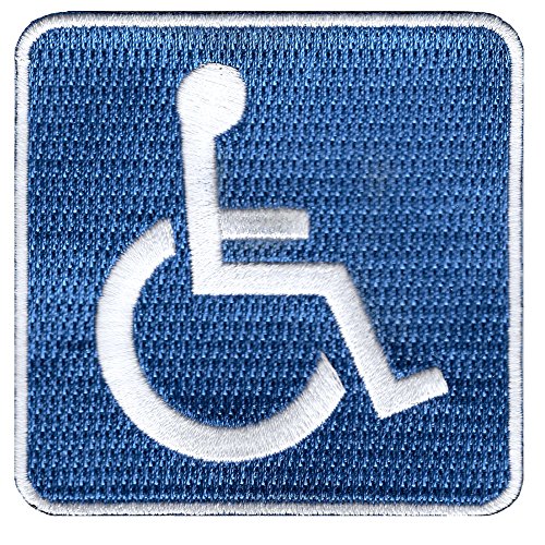 Handicapped Logo Sign Embroidered Patch Iron-On Disabled Highway Road Biker Logo
