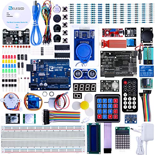 ELEGOO Upgraded UNO R3 Most Complete Starter Kit V2.0 with Tutorials Compatible with Arduino, STEM Projects for Kids, Teens, Adults, Robotics & Engineering Kits, Science | Coding | Programming Set