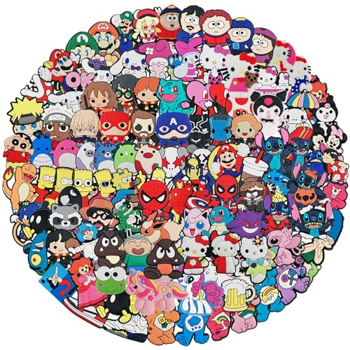100 Pack Cartoon Anime Shoe Croc Charms for Girls Boys,Cute Croc Charms for Kids,Random Croc Charms,for Sandals Wristband Bracelet Decoration Accessories Gifts