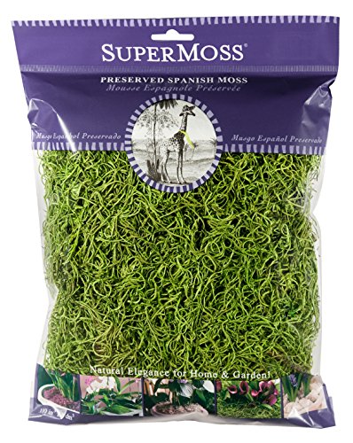 SuperMoss (26907) Spanish Moss Preserved, Grass, 4oz, 120 cubic in Bag (Appx. 4oz) (7 59834 26907 6)