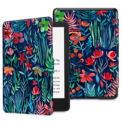 Fintie Slimshell Case for 6.8' Kindle Paperwhite (11th Generation-2021) and Kindle Paperwhite Signature Edition - Premium Lightweight PU Leather Cover with Auto Sleep/Wake, Jungle Night