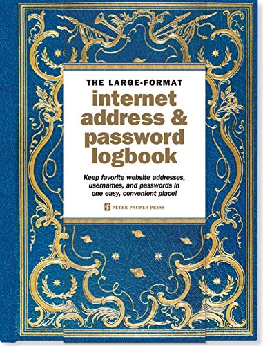 Celestial Large-Format Internet Address & Password Logbook (removable cover band for security)
