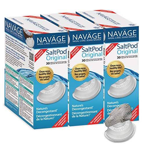 Navage SaltPod Bundle 3 30-Packs (90 SaltPods) - Navage Salt Pod Refills Only - Exclusively Designed for The Navage Nasal Irrigation System - Sinus Rinse and Saline Pods for Fast and Soothing Relief