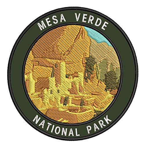 Mesa Verde National Park 8.89 cm, Embroidered Badge, Iron or Sew, Decorative, Vacation, Travel, Souvenir, Outing, Nature, Wildlife, Trail, Camping, Explore Mountains, Stars, Moon,