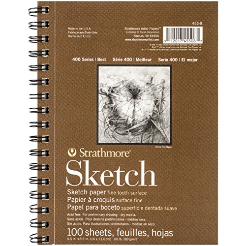 Strathmore 400 Series Sketch Pad, 5.5x8.5 inch, 100 Sheets - Artist Sketchbook for Drawing, Illustration, Art Class Students