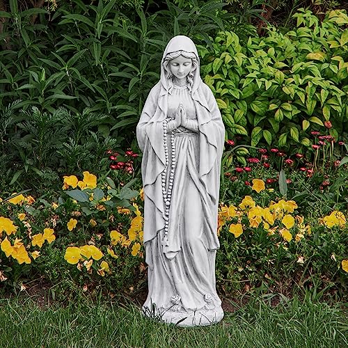 TOETOL Virgin Mary Praying Statue 29.9 Inch Tall Outdoor Garden Religious Decorations Statue Clearance for Home Yard Patio Lawn Hallway Decor Sculpture Magnesium Oxide Stone