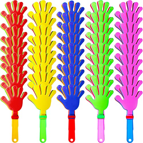 Sratte 80 Pcs Hand Clappers Plastic Noise Makers Party Favors Game Accessories Clapping Hands Noisemakers for Sporting Events Company Fiesta Party Birthday Gift Supplies (7.5 Inch, Simple Style)
